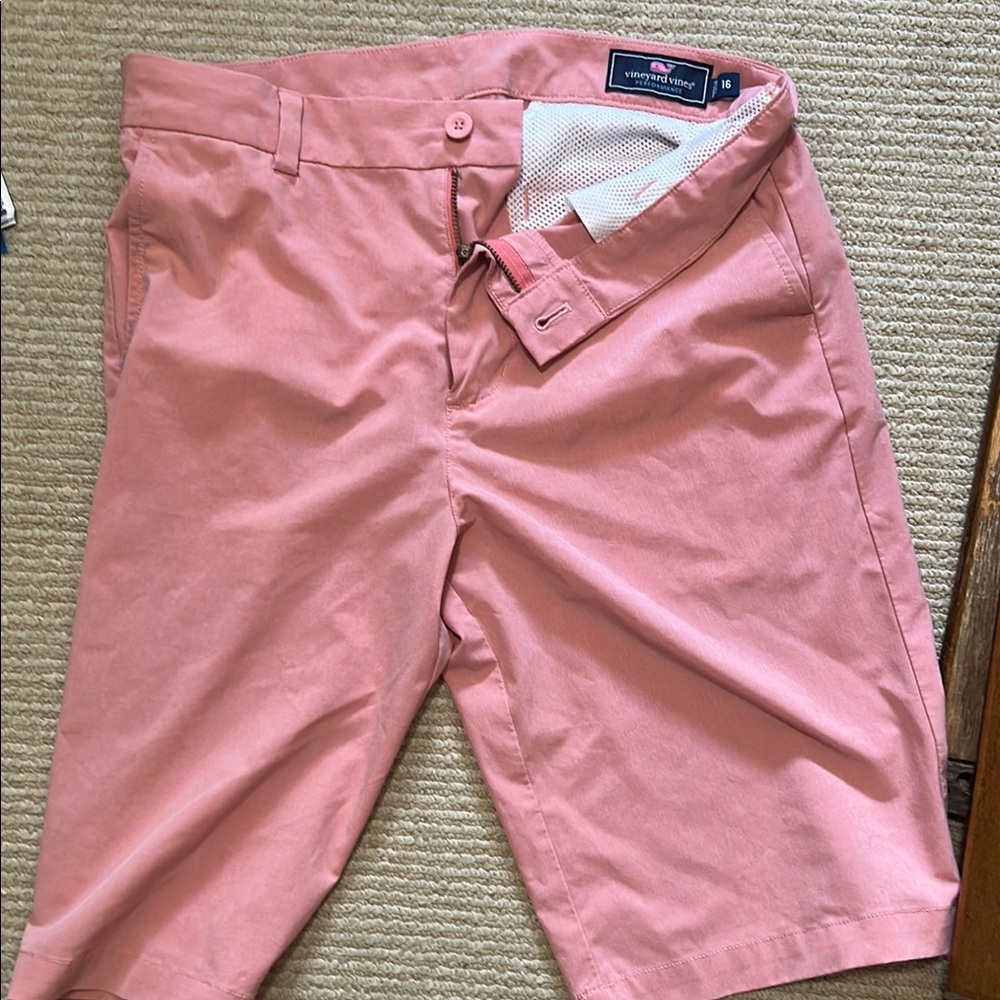 Vineyard Vines Pink Flat Front Shorts Tailored Cotton OR lined bathing suit